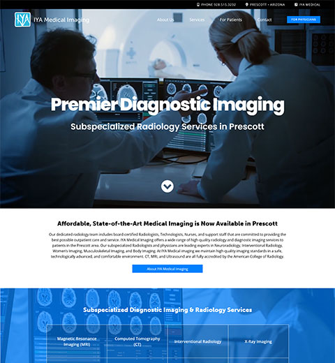 Website design for medical imaging in Prescott, AZ